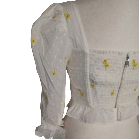 Revolve For Love & Lemons Daisy Floral Embroidered Abby Corset Top Size XS NWT - Picture 8 of 13